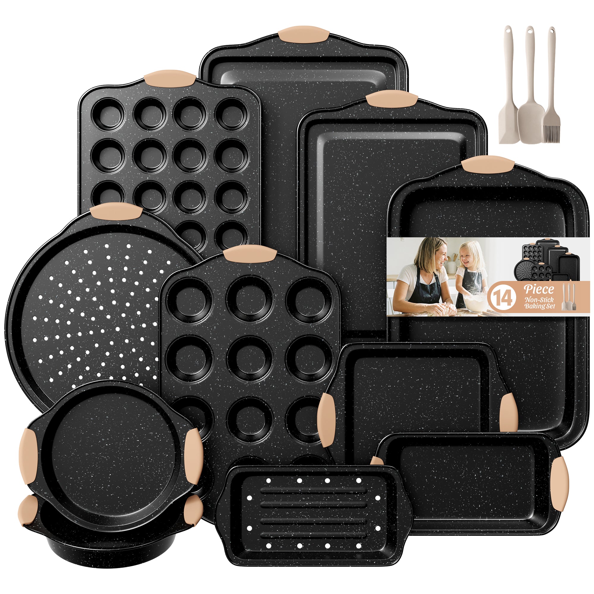 14-Piece Nonstick Baking Set with Silicone Handles