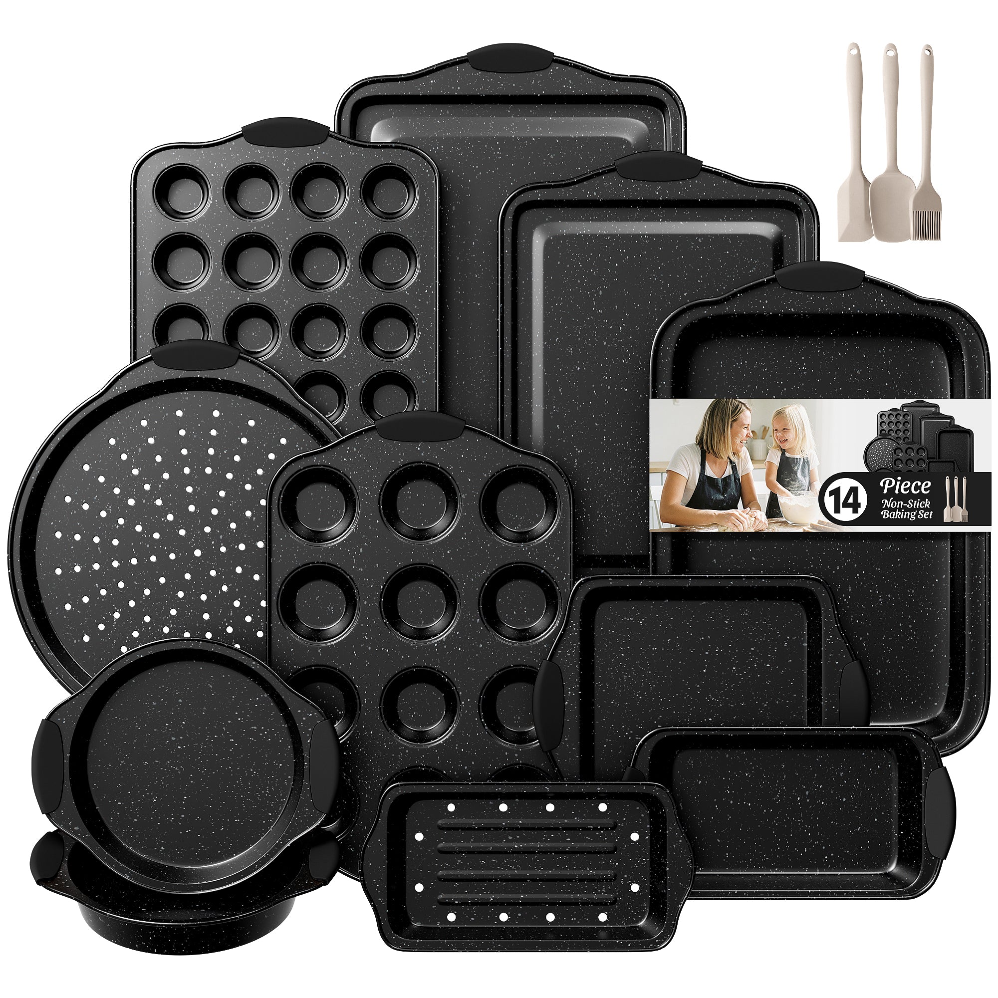 14-Piece Nonstick Baking Set with Silicone Handles