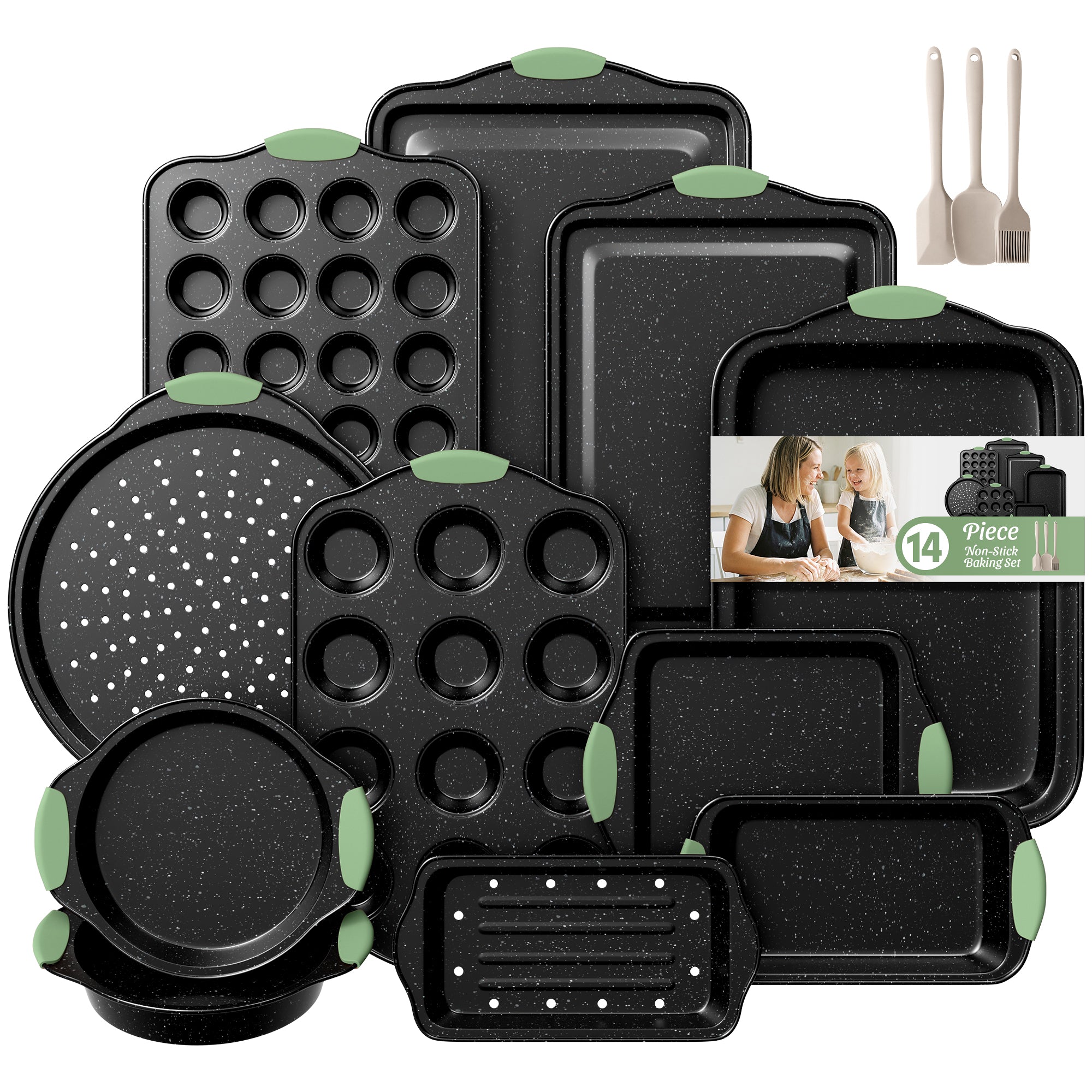 14-Piece Nonstick Baking Set with Silicone Handles
