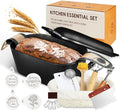 3.6QT Oval Cast Iron Dutch Oven Bread Baking Kit | Pre-Seasoned Sourdough Essentials with Tools