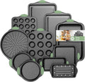 Nonstick Bakeware Set 11-Piece: Stackable, Oven-Safe, Non-Toxic Baking Pans with Cookie Sheet, Cake Pan, Muffin Pan, Pizza Pan, Loaf Pan