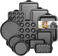 Space-Saving Stackable Bakeware Set: 11-Piece Non-Toxic Nonstick Pans for Oven | With Cookie Sheet, Round Cake Pan, Muffin Tin, Pizza Pan & Loaf Pan