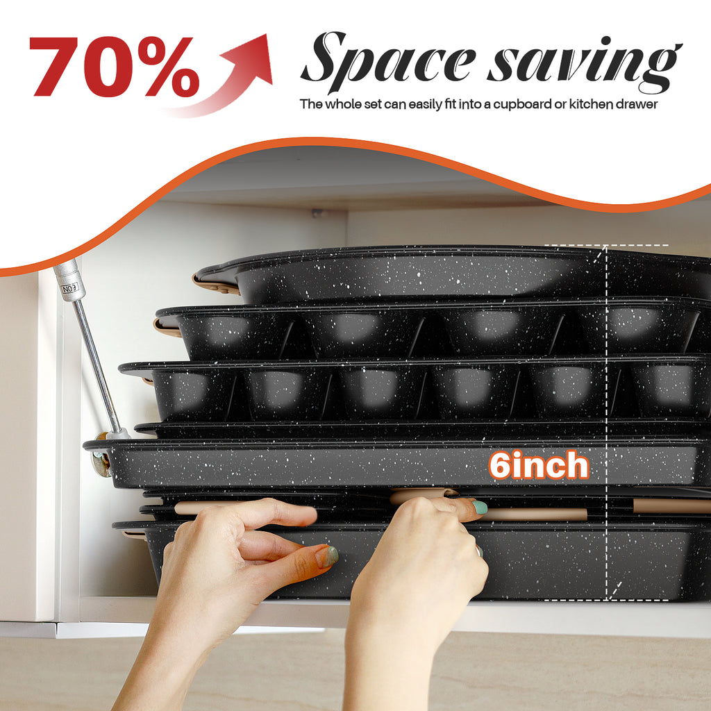 14-Piece Nonstick Baking Set with Silicone Handles