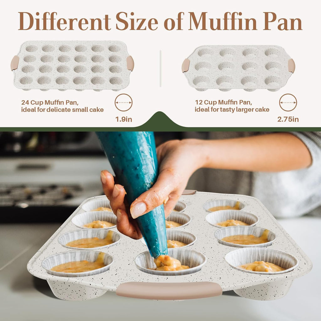 Premium 11-Piece Baking Set: The Ultimate Non-Toxic, Stackable Nonstick Collection | Includes Cookie Sheet, Cake Pan, Muffin Tin, Pizza Stone & Bread Loaf Pan