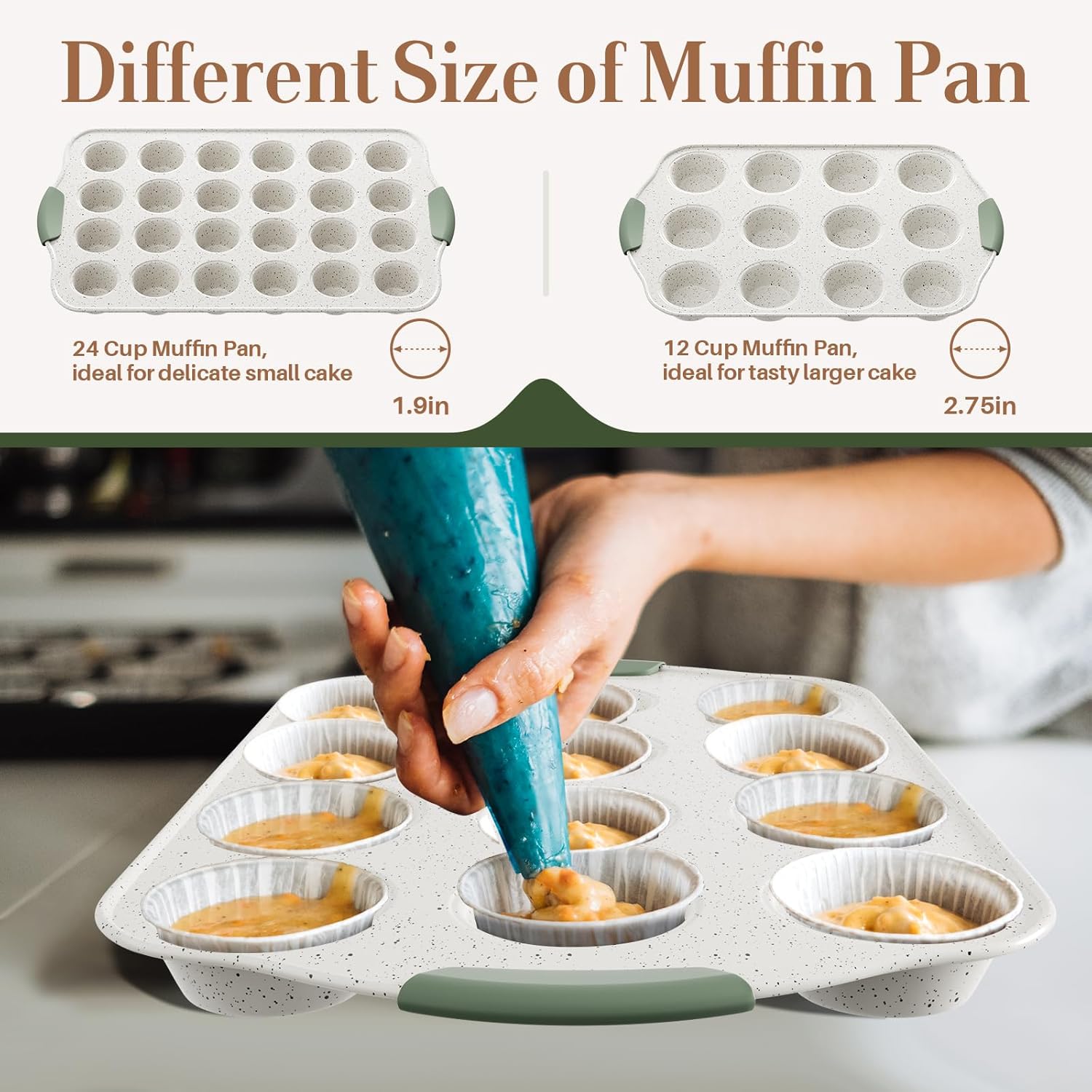Complete Stackable Baking Set: 11-Piece Non-Toxic Nonstick Pans for All Your Baking Needs | Includes Cookie Sheet, Round Cake Pan, Muffin Tin, Pizza Stone & Bread Pan