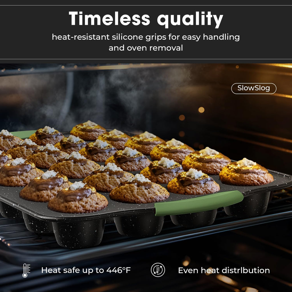 Nonstick Bakeware Set 11-Piece: Stackable, Oven-Safe, Non-Toxic Baking Pans with Cookie Sheet, Cake Pan, Muffin Pan, Pizza Pan, Loaf Pan