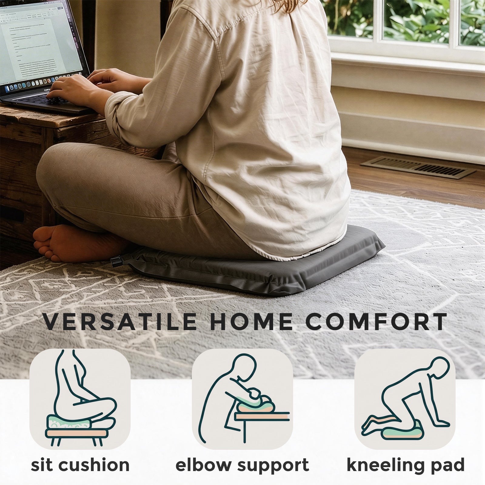 16x13 Inches Self-Inflating Seat Cushion 2-Pack