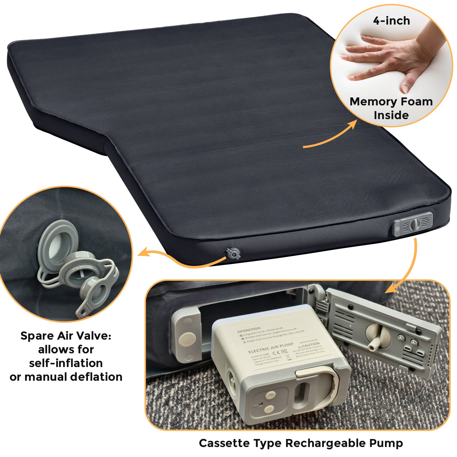Self-Inflating Mattress for Tesla Model Y Juniper & SUV