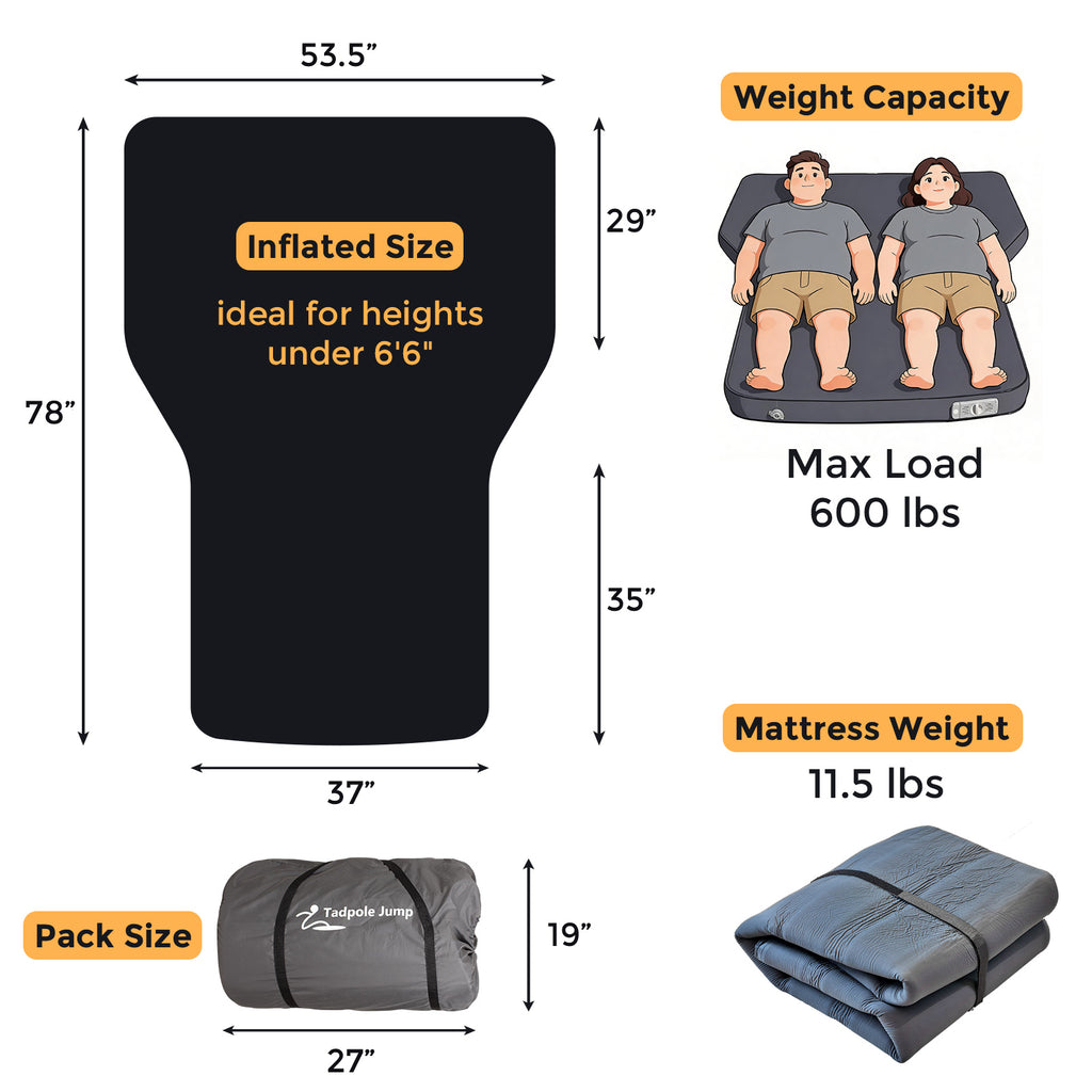 Self-Inflating Mattress for Tesla Model Y Juniper & SUV